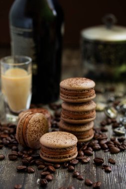 Fransız pasta makaron. Seçici odak.