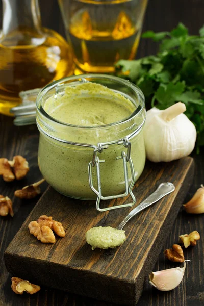 Sauce Made Walnuts Coriander Garlic Georgian Cuisine — Stock Photo, Image