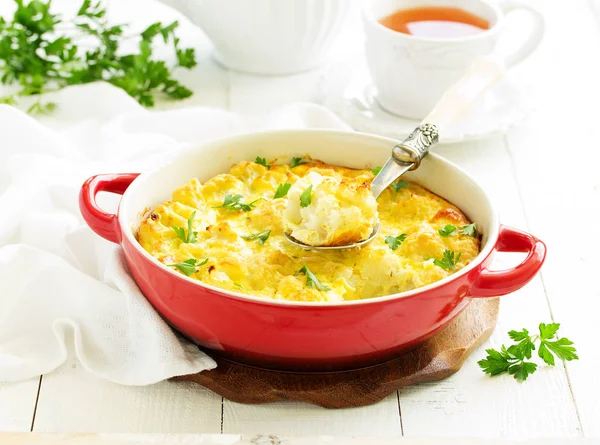 Baked Cauliflower Cheese — Stock Photo, Image