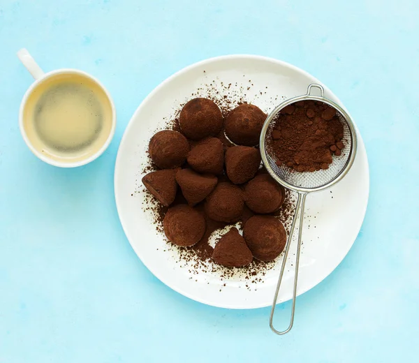 Шоколадные Трюфели Какао — стоковое фото
