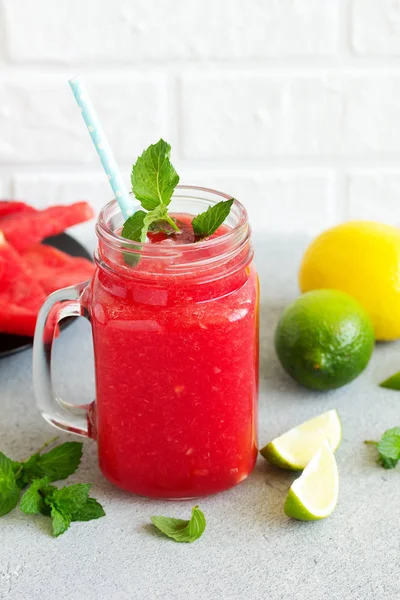 Healthy Watermelon Drink Fresh Watermelon — Stock Photo, Image
