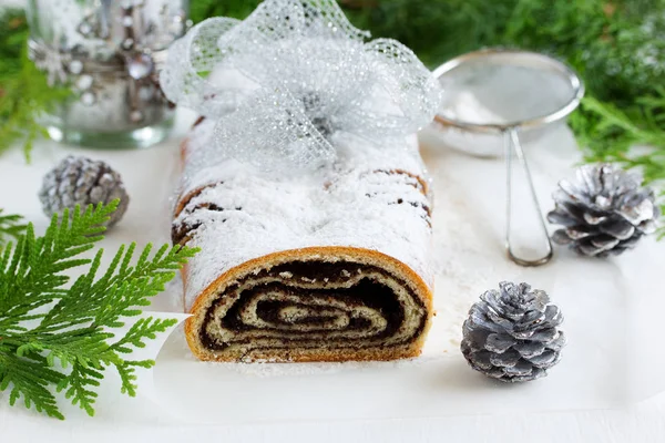 Polnischer Mohnstollen Weihnachten — Stockfoto