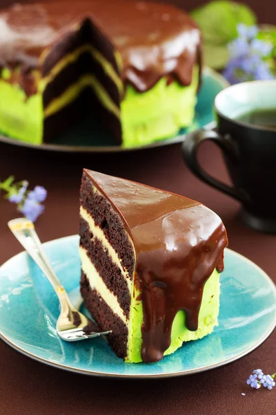 Шоколадный Торт Мятным Ликером — стоковое фото