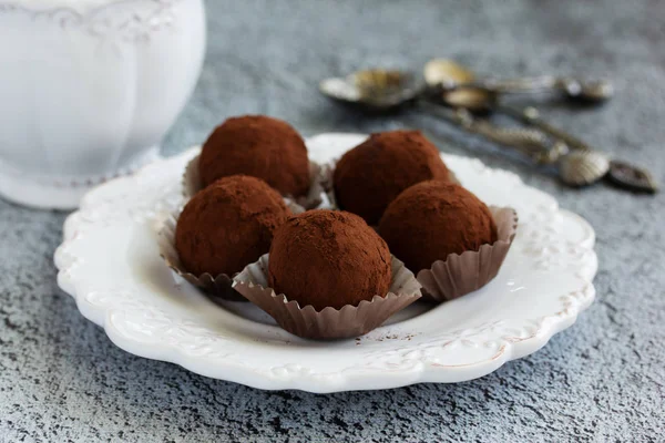 Zamknij Chocolate Truffle — Zdjęcie stockowe