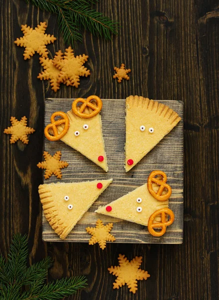 Karácsonyi Sütijük Cookie Kat Szarvas Rudolf — Stock Fotó