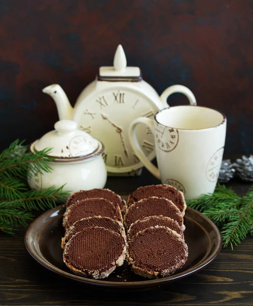 Kerst Suiker Chocolade Koekjes — Stockfoto