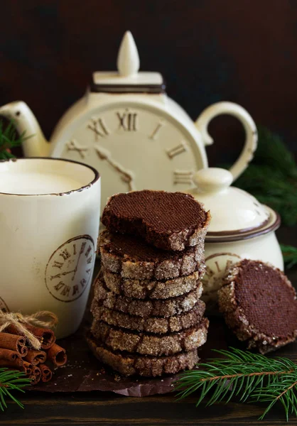 Biscotti Cioccolato Allo Zucchero Natale — Foto Stock