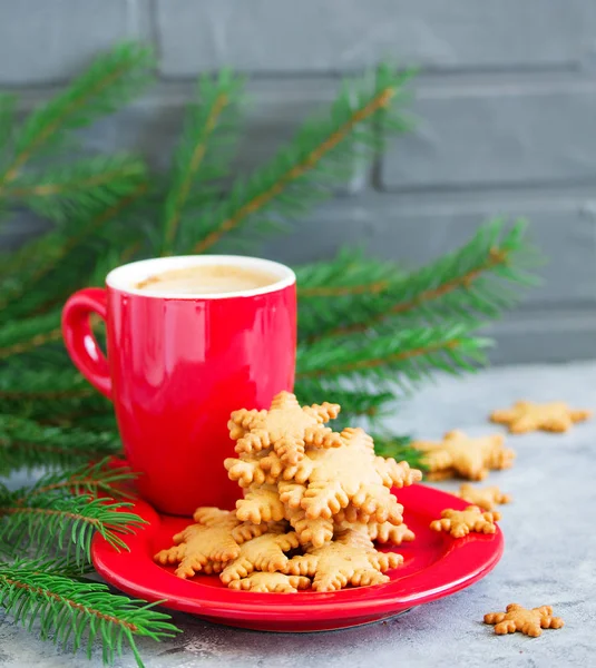 Ingwerkekse Schneeflocken Für Weihnachten Und Neujahr — Stockfoto