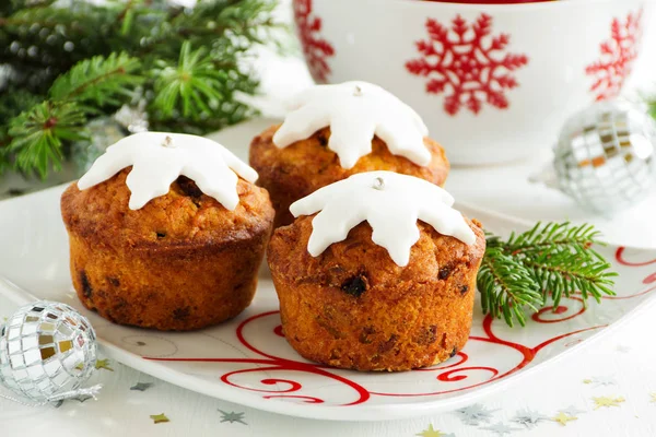 Yeni Yıl Masada Kabak Havuç Muffins — Stok fotoğraf