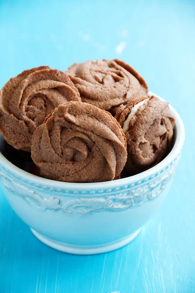 Schokolade Hausgemachte Kekse Mit Einem Eibisch — Stockfoto