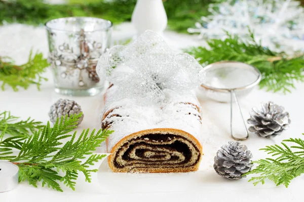 Polnischer Mohnstollen Weihnachten — Stockfoto