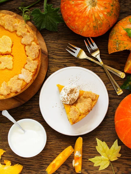 Pumpkin Pie on Thanksgiving Day feast.