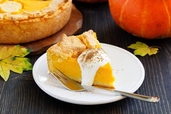 Pumpkin Pie on Thanksgiving Day feast.