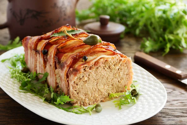 Terrine Meat Chicken Liver — Stock Photo, Image