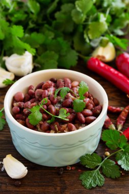 Lobio-yemek sebze ve kuru fasulye. Gürcü mutfağı.