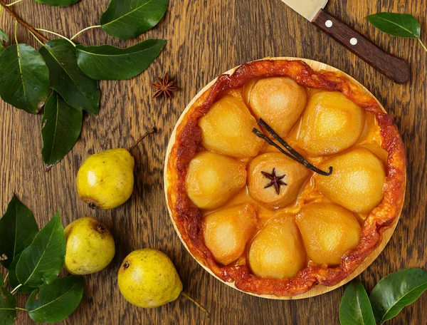 Pear Tart Tatin Caramel — Stock Photo, Image