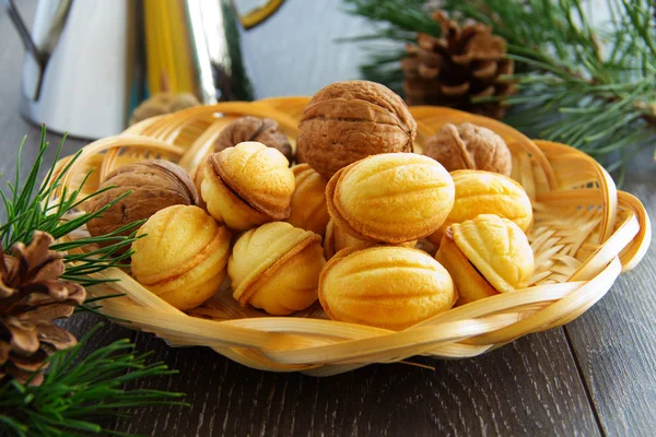 Cookies Nuts Condensed Milk Nuts — Stock Photo, Image