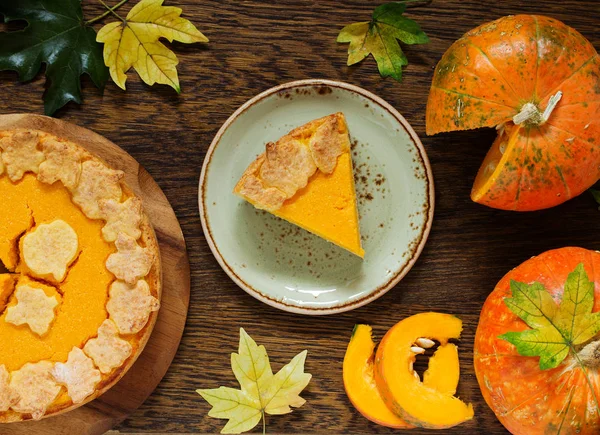 Pumpkin Pie on Thanksgiving Day feast.