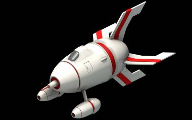 İzometrik fütüristik bilim-kurgu mimarisi, fantezi uzay gemisi. 3D render