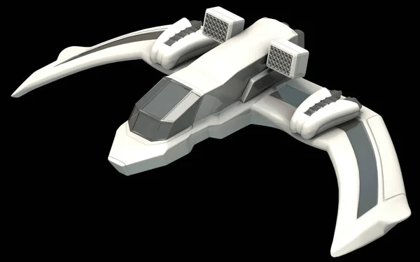 Arquitectura de ciencia ficción futurista isométrica, luchador espacial. Renderizado 3D —  Fotos de Stock