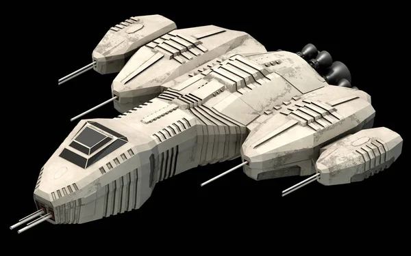 Arquitectura de ciencia ficción futurista isométrica, nave espacial. Renderizado 3D — Foto de Stock