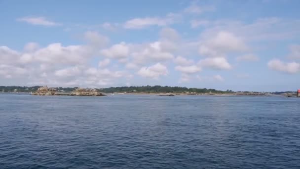 Boat Trip Ile Brehat Bretagne France View Island Boat — Stock Video