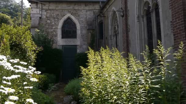 Iglesia Cormeilles Una Pequeña Iglesia Antiguo Pueblo Medieval Normandía Francia — Vídeo de stock