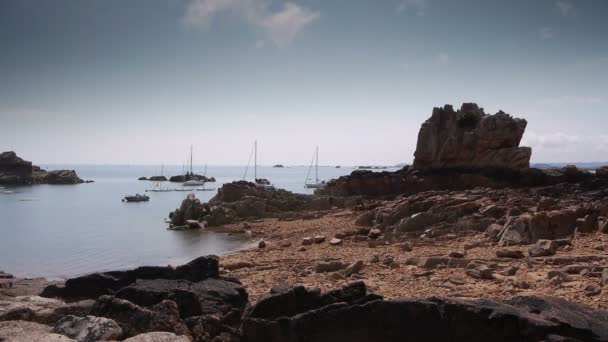 Ile Brehat Canal Ilha Bretagne França — Vídeo de Stock