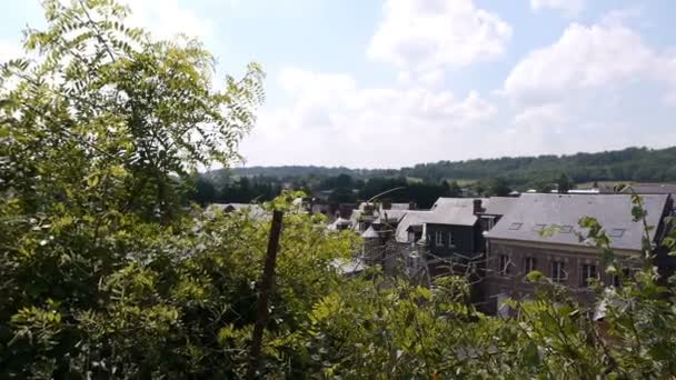 Pan Urbanscape Cormeilles Pequeño Pueblo Romántico Normandía Francia — Vídeo de stock