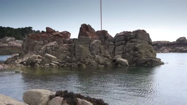 岩石在海边的 Brehat 布列塔尼法国 — 图库视频影像