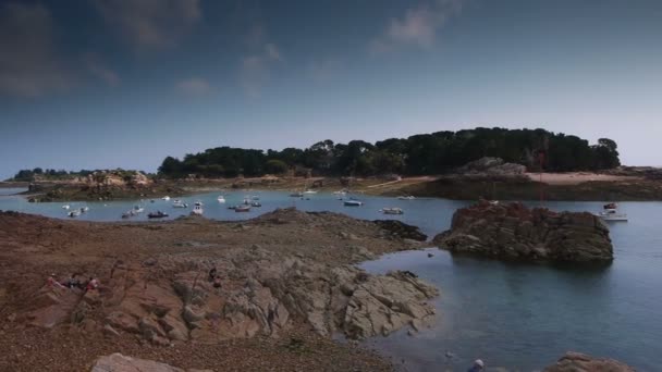 Una Toma Pan Puerto Natural Ile Brehat Isla Francesa Bretagne — Vídeo de stock