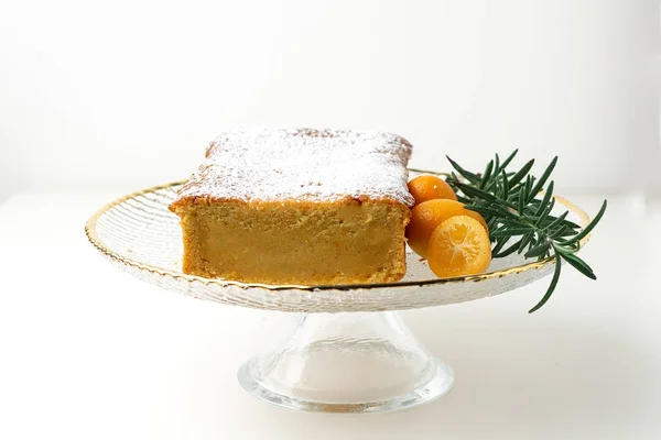 Gâteau Orange Sur Stand Gâteau Boulangerie Maison — Photo