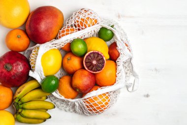 Pamuk organik narenciye çeşitlilik kafes yeniden kullanılabilir alışveriş b