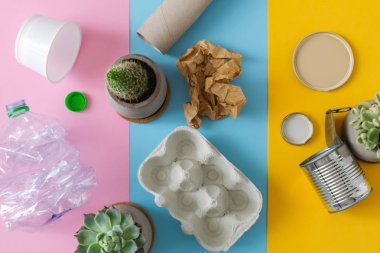 Çevre koruma konsepti - geri lcycl için hazırlanan çöp