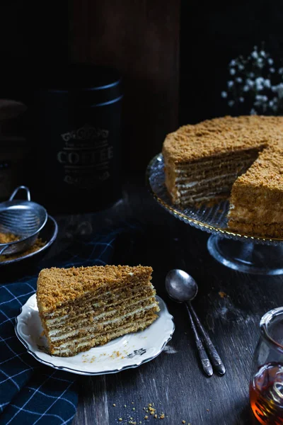 Gâteau au miel traditionnel russe medovik — Photo