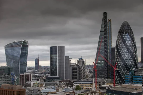 Incredibile Skyline Londra Giornata Nuvolosa Monocromatico — Foto Stock