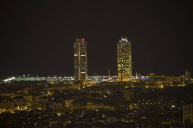 Barselona şehir manzarası, gece