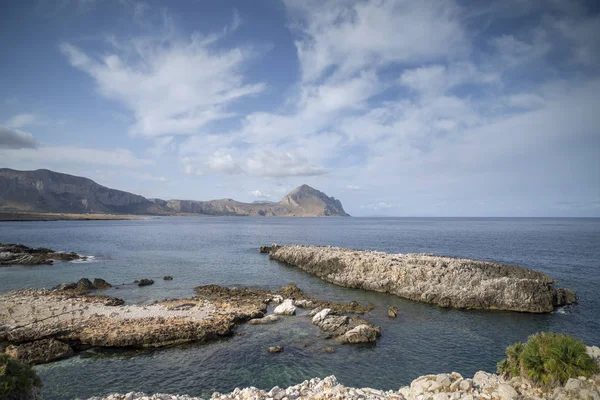 Skaliste Wybrzeże San Vito Capo Sycylii Włochy — Zdjęcie stockowe