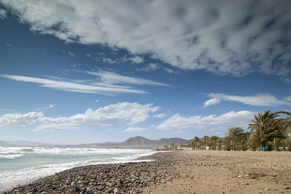 Plage Côte Azohia Murcie Espagne Par Une Journée Venteuse — Photo