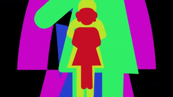 Séquence Faite Partir Différentes Images Graphiques Signalisation Féminine — Video