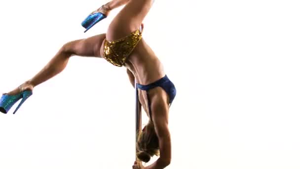 Female pole dancer — Stock Video