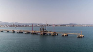 Palermo endüstriyel bağlantı noktası ve nakliye harbor feribot sabah, Sicilya, İtalya'dan vurdu