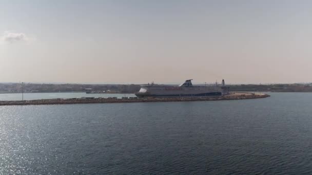 パレルモ港および船積み港の朝 シチリア島 イタリアのフェリーから撮影 — ストック動画