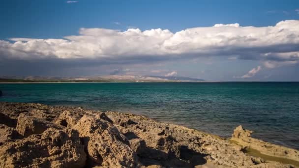 Rocky Beach Mediterranean Sea Beautiful Colours Sicily Italy — Stock Video