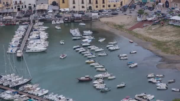 Zeitraffer Ansicht Der Hafenstadt Castellammare Del Golfo Und Der Küste — Stockvideo