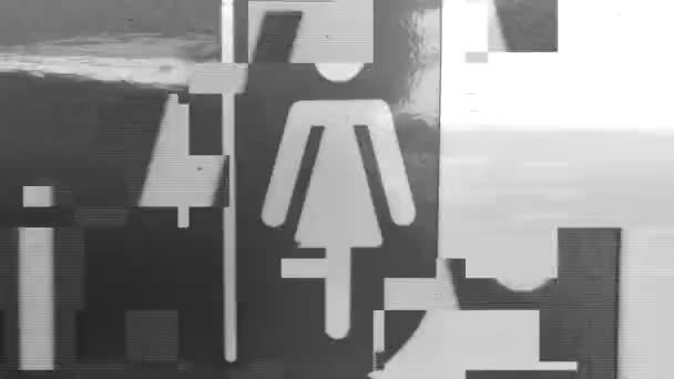 Erkek Kadın Işaretleri Farklı Grafik Görüntüler Yapılan Sıra — Stok video
