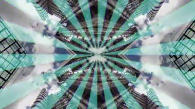 Gökdelenler ve Londra finans merkezi kaleydoskop deseni ile binalarda