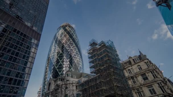 Londyn Marca 2018 Spinning Strzał Patrząc Wysokich Wieżowców Budynków Centrum — Wideo stockowe