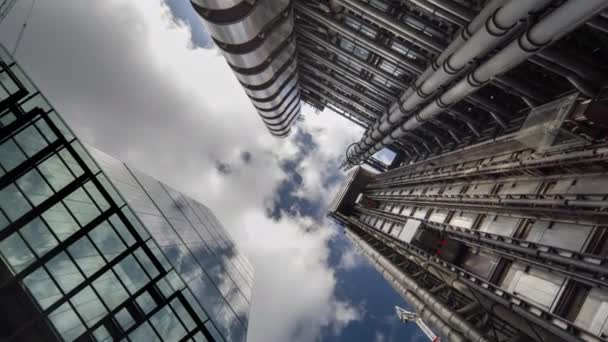 Tall Skyskrapor Och Byggnader London Financial Center England — Stockvideo