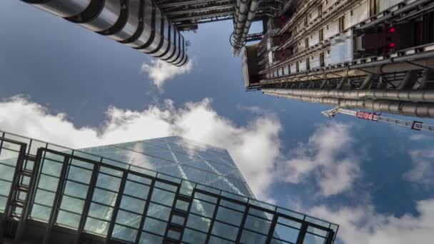 Tall Skyskrapor Och Byggnader London Financial Center England — Stockvideo